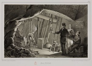 鉱業、金属鉱石 鉱山の充填所、1851年頃 作： Unbekannt