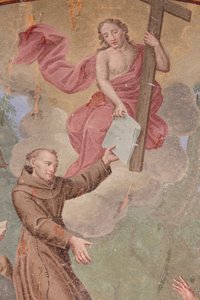 ソージの修道院18世紀に描かれたアッシジの聖フランシスコの生涯を描いたフレスコ画（フランス、ソージ 作： Unbekannt