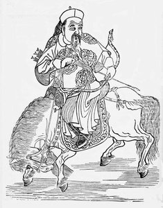馬に乗ったモンゴルの射手（彫刻
