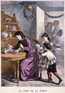 母の日、1870-1880年頃（エングレーヴィング） 作： Unbekannter Künstler