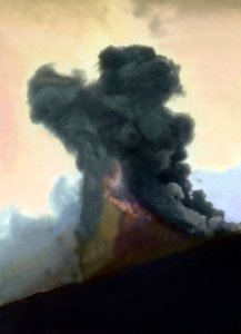 1910年のエトナ山噴火 作： Unbekannter Künstler