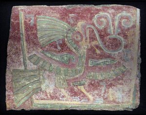 鳴き声のバーグラを伴うケツァールの壁画、初期クラシック時代、200〜600 AD 作： Unbekannt