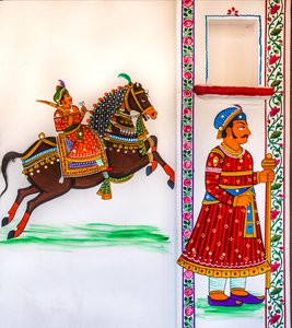 古い町の壁画、ウダイプール、ウダイプール、ラジャスタン、インド、アジア (写真)