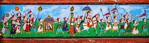 Bundi、Bundi、Rajasthan、インド、アジアの旧市街の壁画 (写真) 作： Unbekannter Künstler