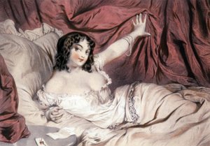 ベッドの上の裸の女性 作： Unbekannter Künstler