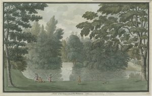ニードウッド-ブリックリーロッジ：水彩画、1786 作： Unbekannt