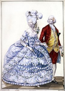 1780年頃の新婚夫婦（エングレーヴィング） 作： Unbekannter Künstler