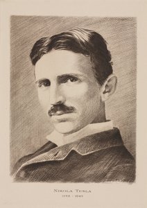 ニコラ・テスラ、クロアチア生まれのセルビア人エンジニア、物理学者、発明家、1885年頃 作： Unbekannt