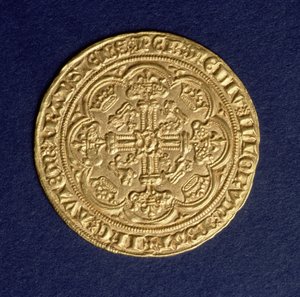 エドワード3世(1312-77)のノーブル 裏面は十字架模様 カレー造幣局 1344年導入(金) (裏面は110161参照) 作： Unbekannt