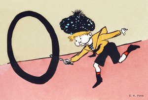 O型フープのOは、子供用のアルファベット。C.M. editeur, Paris.手描きのポストカード、1904年のフランが付いています。サイズ : 14 x 9 cm 作： Unbekannt