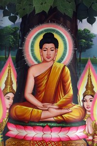 仏陀が瞑想している様子を描いた絵画 ウドン・カンボッジ 作： Unbekannt