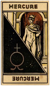超常現象。 占星術。 水星（惑星）。 占星術カード: Le Tarot Astrologique (Astrological Tarot)、Georges Muchery、フランス 作： Unbekannter Künstler