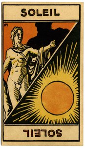 Paranormal. Astrology. The Sun (star). Astrologic card from: Le Tarot Astrologique (Astrological Tarot), by Georges Muchery, France   1439559   ja       japanese Successfully Translated  Original: May Day, or Milk Maids Garland, c.1743 (oil on canvas) Tran 作： Unbekannter Künstler