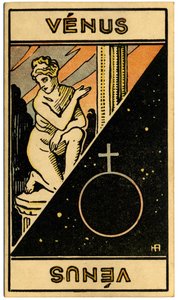超常現象。 占星術。 金星（惑星）。 占星術カード: Le Tarot Astrologique (Astrological Tarot)、Georges Muchery、フランス 作： Unbekannter Künstler