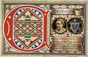 ローマ教皇クレメンス2世（1046-1047）。1903年のクロモリトグラフィ。 作： Unbekannter Künstler