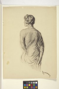 女性の肖像（写真の複製） 作： Unbekannter Künstler