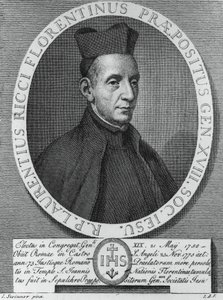 イタリアのイエズス会、第18代総長ロレンツォ・リッチ（1703-1775）の肖像、エングレーヴィング 作： William M. Timlin