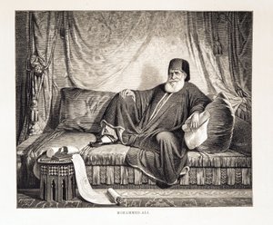メヘメット・アリ（1769-1849）の肖像 エジプト副王 図版（「エジプト・アトラス」より