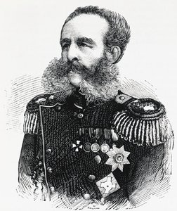 ロシアの将軍ドミトリー・イヴァノヴィッチ・スヴャトポルク＝ミルスキー公爵（1825-1899）の肖像（エングレーヴィング 作： William M. Timlin
