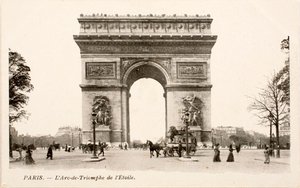 ポストカード/エトワールの凱旋門/パリ/セーヌ/イル・ド・フランス/フランス 作： William M. Timlin