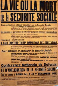 CGT（フランス労働組合）による社会的責任に関する会議のポスター 作： Unbekannt