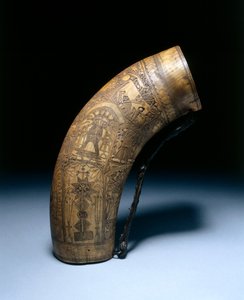 パウダーフラスコ、1700年代後半から1800年代まで 作： Unbekannt