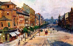 プラハ： ヴァーツラフ広場（Vaclavske namesti） 作： Unbekannter Künstler
