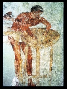 宴会の準備、紀元前4世紀（壁画） 作： Unbekannter Künstler