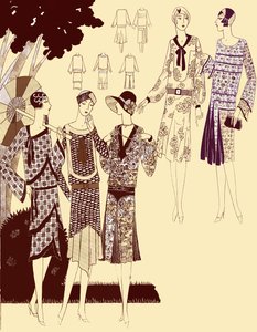 1928年春のプリント・ドレス