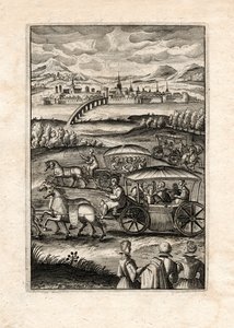 リュート奏者との行列、パリ、1650年頃（彫刻） 作： Unbekannter Künstler