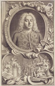 RM 7.f.5 ジョージ・フレデリック・ヘンデル (1685-1759)、「エジプトのイスラエル」の口絵、Jacobus Houbraken (1698-1780) によって彫刻 作： Unbekannter Künstler