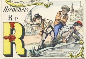 R : 跳ね返り - ゲーム・アルファベット, 1890年頃 (イラスト)