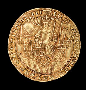 稀少英国コイン、金貨、剣と盾を持ったメアリー女王(ブラッディ・メアリー) 作： Unbekannter Künstler