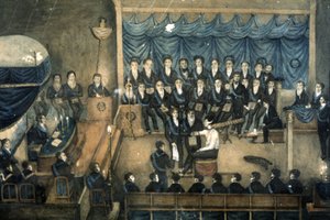 ロッジでの石工の接待、1820年頃（水彩画）