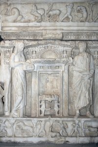 ローマ時代の石棺のレリーフ Sidamaraタイプ/イスタンブール博物館/トルコ