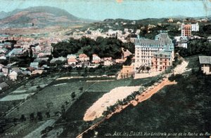 ローヌ・アルプ、サヴォワ（73）、エクス・レ・バン（Aix-les-Bains）：ロッシュ・デュ・ロワから撮影した全体像 - ポストカード 19世紀末～20世紀 作： Unbekannt
