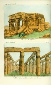 ヌビアのコムオンボ神殿（オンバス）遺跡とエジプト・ルクソールのカルナック神殿の眺め 作： Unbekannt