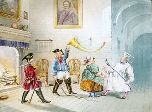 ミュンヒハウゼン男爵（ミュンヒハウゼン）のシーン、1850年頃 作： Unbekannter Künstler