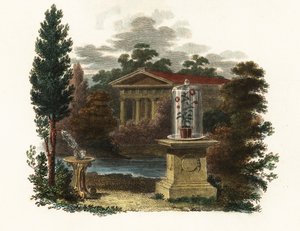 庭でのスティーブン・ヘイルズの科学的発明.1802（彫刻） 作： Unbekannter Künstler