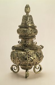 シルバーギルトの香炉、ピケ細工付き、マスターI.B.作、ロンドン 作： Unbekannt