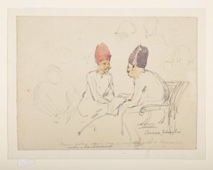 Cowasji Jehangir卿のスケッチ（紙に鉛筆と水彩） 作： Unbekannter Künstler