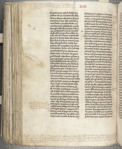 ヒッポの聖アウグスティヌス「オペラ」、1200年頃（羊皮紙にペンとインク） 作： Unbekannt