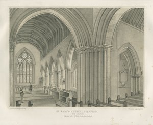 スタッフォード-聖マリア教会の内部：着色リトグラフ、nd [c 1845] 作： Unbekannt
