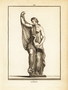 白鳥の姿をしたゼウスに誘惑されたエトリアの王女で後にスパルタの女王となったレダの像 作： Unbekannt