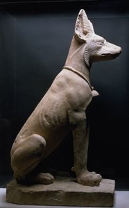 犬の彫像、メソポタミア、紀元前5000～1000年頃（石灰岩 作： Unbekannt