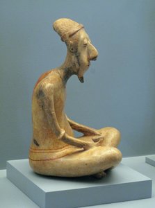 瞑想する老人、ラグニラの小像、前古典後期-古典初期、紀元前300年〜紀元前600年 作： Unbekannt