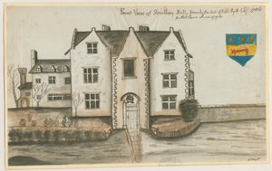 Streethay Hall：水彩画、1786 作： Unbekannt