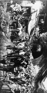スイス ゴッタルド鉄道建設（モノクロ写真 作： Unbekannt