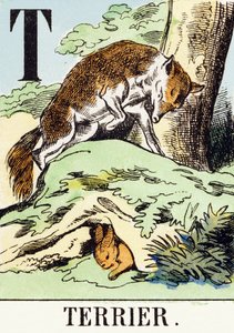 T : Terrier - The Hunting Alphabet, c.1890 (e.g. engraving) 作： Unbekannt
