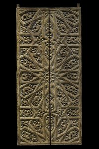 幕屋の扉スペイン、1450-1500年頃木の彫刻と彩色が施されています。ルーヴル美術館 作： William M. Timlin